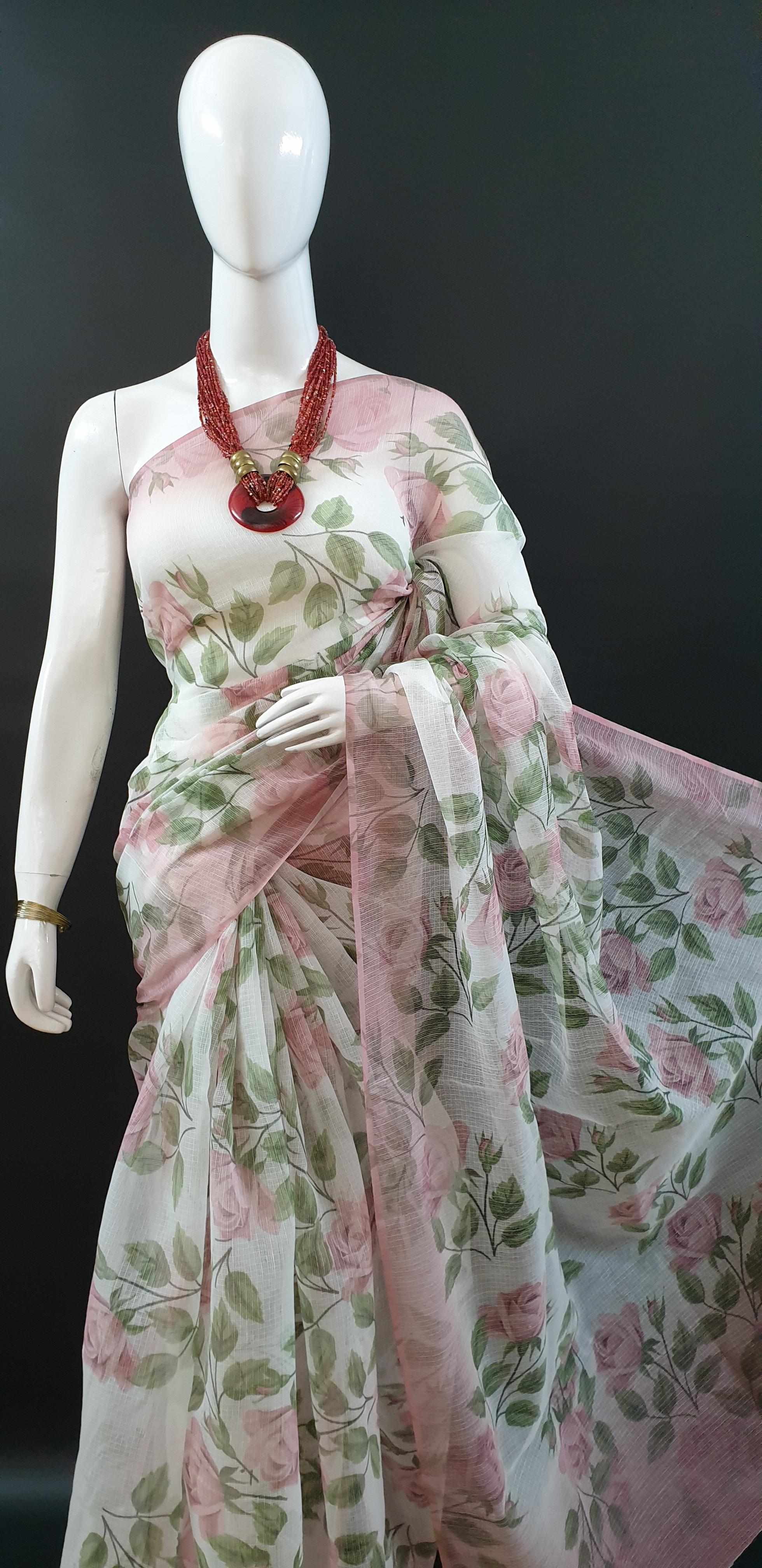 Premium Quality of Kota Doria cotton saree with Digital Prints