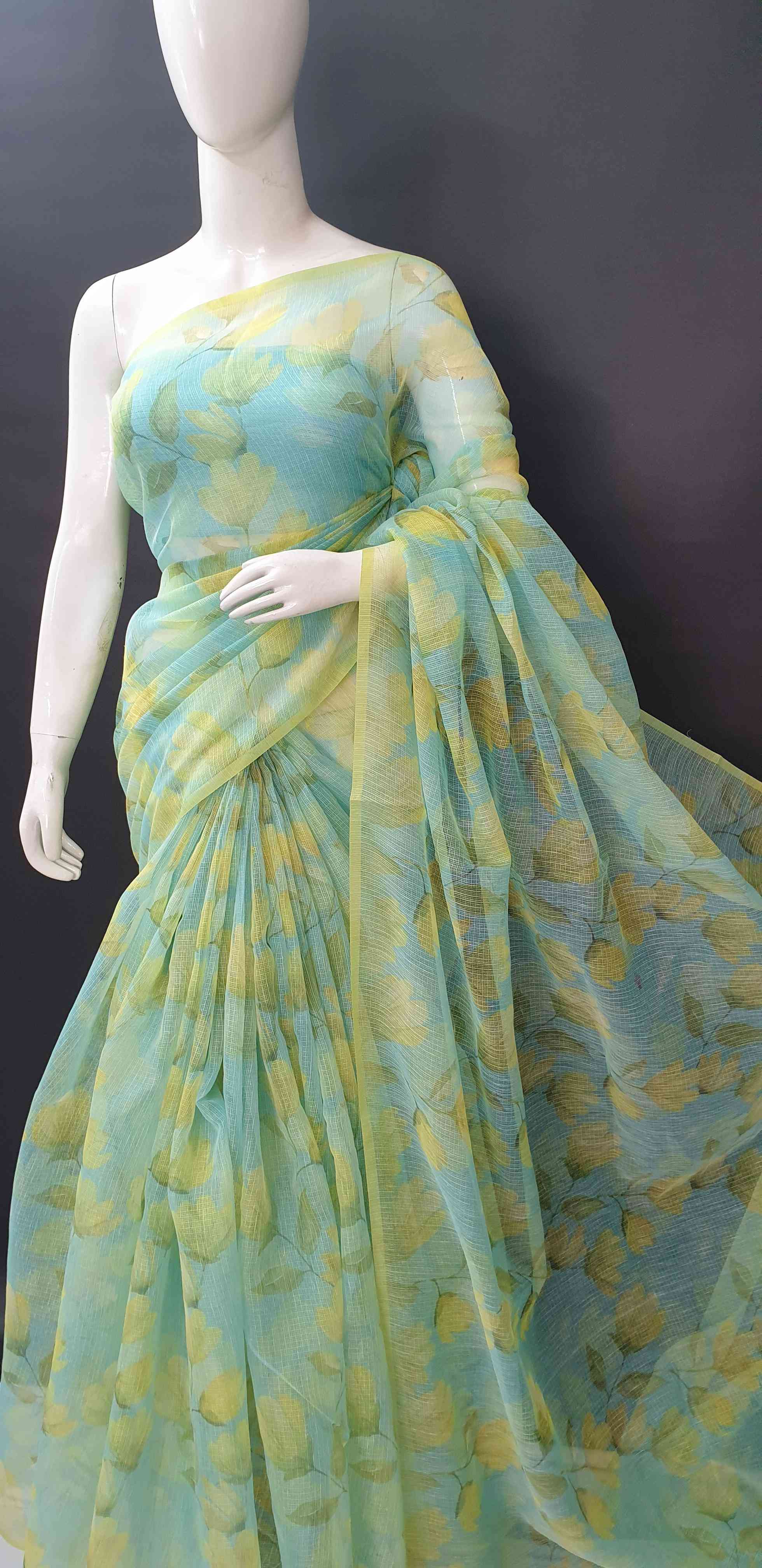 Premium Quality of Kota Doria cotton saree with Digital Prints