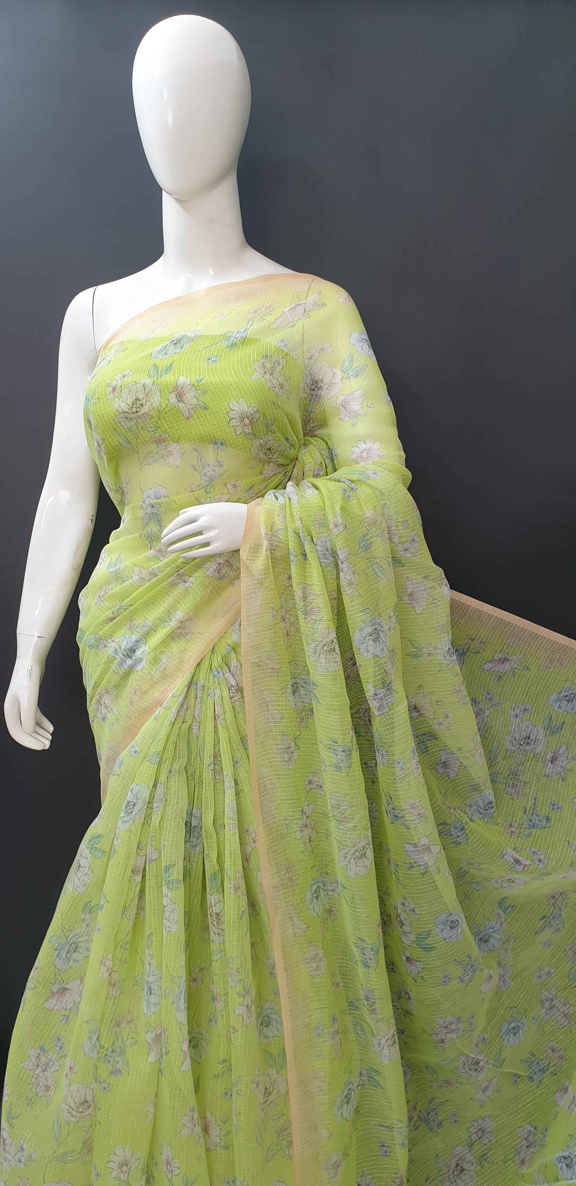 Premium Quality of Kota Doria cotton saree with Digital Prints